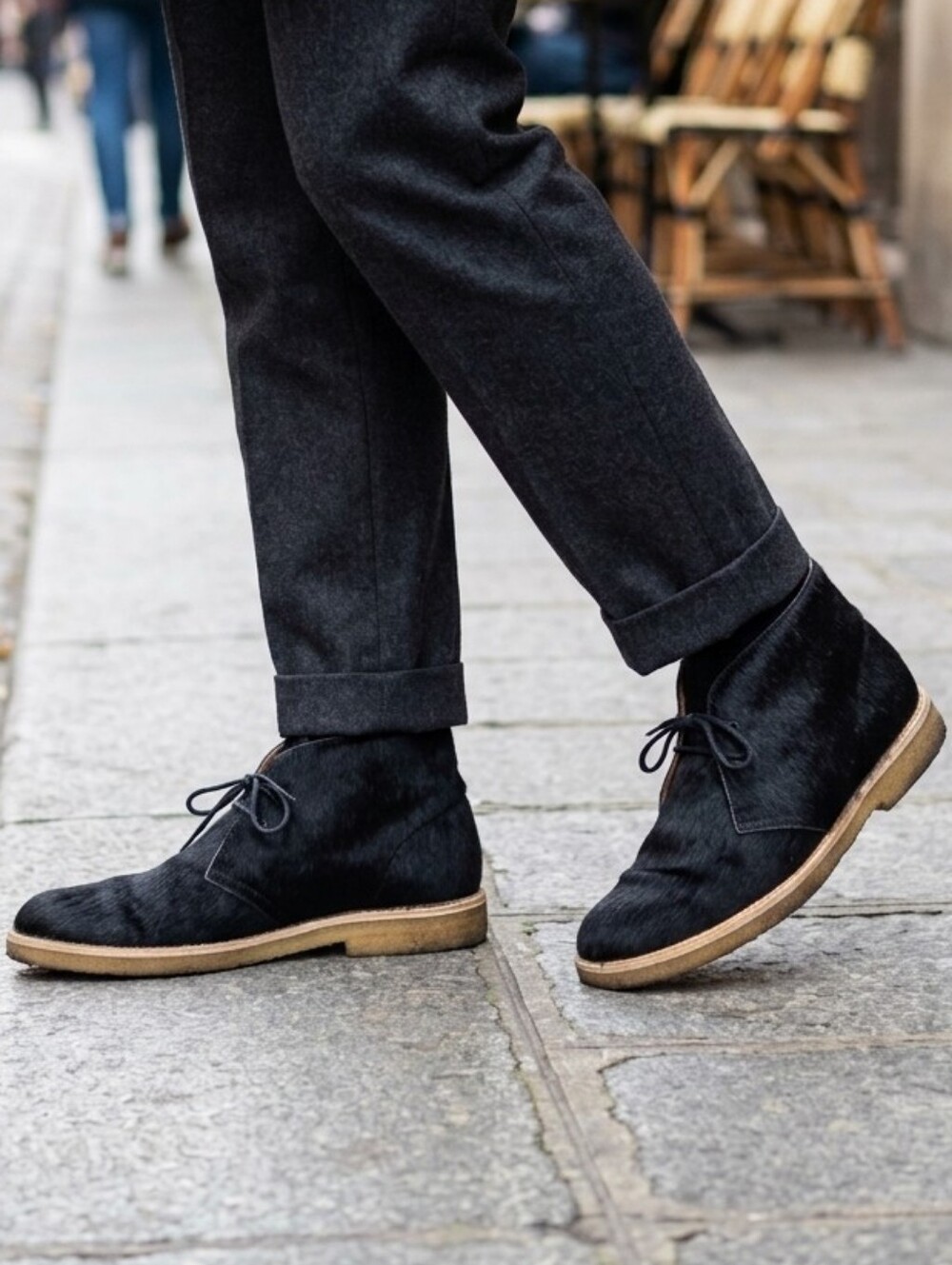 Opening Ceremony ClassicM1 Black Calf Hair Chukka Boots Euro 38